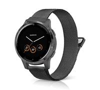 Niboow 18mm Strap for Huawei Watch GT 4 41mm/Garmin Venu 3S/Venu 2S, Magnet Steel Metal Watch Bands for Garmin Vivoactive 4S 40mm/Vivomove 3S 39mm/Forerunner 255S Music - Black