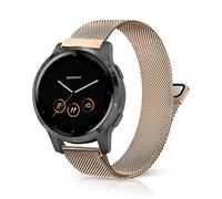 Niboow 18mm Strap for Huawei Watch GT 4 41mm/Garmin Venu 3S/Venu 2S, Magnet Steel Metal Watch Bands for Garmin Vivoactive 4S 40mm/Vivomove 3S 39mm/Forerunner 255S Music - Rose Gold