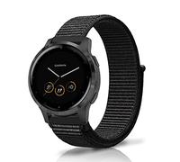 Niboow 18mm Strap for Huawei Watch GT 4 41mm/Garmin Venu 3S/Venu 2S, Men Women Nylon Soft Breathable Watch Band for Garmin Vivoactive 4S 40mm/Vivomove 3S 39mm/Forerunner 255S Music - Black