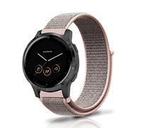 Niboow 18mm Strap for Huawei Watch GT 4 41mm/Garmin Venu 3S/Venu 2S, Men Women Nylon Soft Breathable Watch Band for Garmin Vivoactive 4S 40mm/Vivomove 3S 39mm/Forerunner 255S Music - Pink