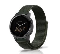 Niboow 18mm Strap for Huawei Watch GT 4 41mm/Garmin Venu 3S/Venu 2S, Men Women Nylon Soft Breathable Watch Band for Garmin Vivoactive 4S 40mm/Vivomove 3S 39mm/Forerunner 255S Music - Green