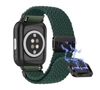 Niboow 20mm Magnetic Braided Watch Band for Amazfit Active 2/Active/GTR Mini/GTS 4/GTS 4 Mini/GTS 3/GTS 2e/GTS 2, Nylon Elastic Replacement Watch Straps for Amazfit Bip 3/Bip 3 Pro - Green