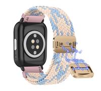 Niboow 20mm Magnetic Braided Watch Band for Amazfit Active 2/Active/GTR Mini/GTS 4/GTS 4 Mini/GTS 3/GTS 2e/GTS 2, Nylon Elastic Replacement Watch Straps for Amazfit Bip 3/Bip 3 Pro - Blue/Pink