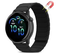 Niboow 20mm Silicone Magnetic Watch Bands for Garmin Forerunner 570 42mm/165/165 Music/Approach S50/S44/ Vivoactive 6/5/ Venu Sq 2/ Sq 2 Music Edition, Strap for Garmin vívomove Trend - Black