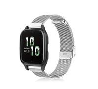Niboow 20mm Stainless Steel Watch Band for Garmin Venu Sq 2/Venu 2 Plus/Vivoactive 3 - Silver