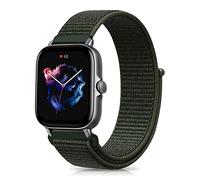 Niboow 20mm Strap Compatible with Amazfit T-Rex 3 Pro 44mm/Active 2/Active/GTS 4/GTS 4 Mini/GTS 3/GTS 2 Mini, Nylon Soft Watch Bands for Amazfit GTR Mini/Bip 3/Bip 3 Pro/Bip Lite/Bip U Pro - Green