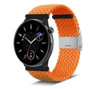 Niboow 20mm Strap for Amazfit T-Rex 3 Pro 44mm/Active 2/Active/GTS 4/GTS 4 Mini/GTS 3/GTS 2 Mini, Elastic Nylon Braided Watch Bands for Amazfit GTR Mini/Bip 3/Bip 3 Pro/Bip Lite/Bip U Pro - Orange