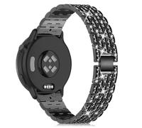 Niboow 20mm Strap for Garmin Forerunner 570 42mm/165/165 Music,Approach S50/S44,Vivoactive 5,vívomove Trend,Venu Sq 2/2 Plus, Diamond Metal Watch Bands for Garmin Forerunner 570 42mm - Black