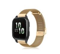 Niboow 20mm Strap for Garmin Venu Sq 2/Venu Sq 2 Music/Venu 2 Plus/Venu Sq, Metal Stainless Steel Watch Bands for Garmin Vivoactive 3 Music/Forerunner 245 music/Forerunner 645 - Gold