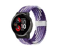 Niboow 20mm Strap for Garmin Venu Sq 2/Venu Sq 2 Music/Venu Sq/Venu Sq Music/Venu 2 Plus, Elastic Nylon Braided Watch Bands for Garmin Vivoactive 5/Vivoactive 3 Music/Forerunner 245 - Colorful Purple