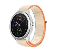 Niboow 20mm Strap for Garmin Vivoactive 6/Vivoactive 5/Vivoactive 3 music/Forerunner 165 Music, Nylon Soft Watch Band for Garmin Venu Sq 2/Venu 2 Plus/Sq 2 Music/Venu Sq/Venu Sq Music - Creamy White