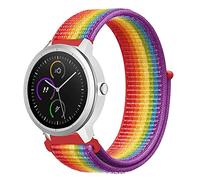 Niboow 20mm Strap for Garmin Vivoactive 6/Vivoactive 5/Vivoactive 3 music/Forerunner 165 Music, Nylon Soft Watch Band for Garmin Venu Sq 2/Venu 2 Plus/Sq 2 Music/Venu Sq/Venu Sq Music - Rainbow
