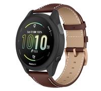 Niboow 20mm Strap for Garmin Vivoactive 6/Vivoactive 5/Vivoactive 3 music/Forerunner 165 Music, Vintage Leather Watch Bands for Garmin Venu Sq 2/Venu 2 Plus/Sq 2 Music/Venu Sq/Venu Sq Music - Brown