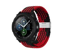 Niboow 20mm Strap for Samsung Galaxy Watch Watch 7/6 / 5/4 40mm 44mm / Galaxy Watch FE 40mm / Galaxy Watch 6 Classic 43mm 47mm, Nylon Braided Watch Bands for Galaxy Watch 5 Pro 45mm - Black/Red