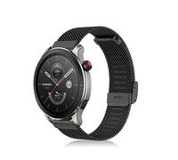 Niboow 22mm Stainless Steel Milanese Mesh Watch Band for Garmin, Samsung, Huawei, Xiaomi, Amazfit - Black