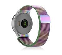 Niboow 22mm Strap Compatible with Garmin Forerunner 255/Vivoactive 4/Venu 2, Men Women Magnet Stainless Steel Mesh Metal Breathable Watch Bands for Garmin Forerunner 255/Vivoactive 4/Venu 2-Iridescent