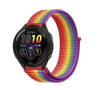 Niboow 22mm Strap Compatible with Garmin Forerunner 265/255/255 Music, Nylon Soft Watch Band for Garmin vivoactive 4/Venu 2/Active - Rainbow