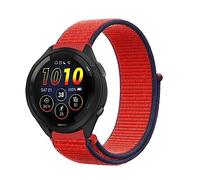 Niboow 22mm Strap Compatible with Garmin Forerunner 265/255/255 Music, Soft Nylon Watch Band for Garmin vivoactive 4/Venu 2/Active - Red
