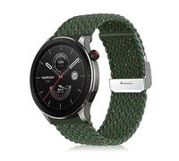 Niboow 22mm Strap for Amazfit Bip 5/GTR 4/GTR 3 Pro/GTR 3/GTR 2 eSIM/GTR 2e/GTR 47mm, Sports Elastic Nylon Braided Watch Band for Amazfit Cheetah/Cheetah Pro/Stratos 3/Stratos 2s/Stratos-Apricot Green