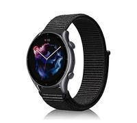 Niboow 22mm Strap for Amazfit Bip Max/Bip 6/Bip 5/GTR 4/GTR 3 Pro/GTR 3/GTR 2 eSIM/GTR 2e, Nylon Soft Watch Band for Amazfit Balance 3/Balance2/ Balance/Balance Ultra/Cheetah 2 Ultra - Black