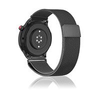 Niboow 22mm Strap for Amazfit Bip Max/Bip 6/Bip 5/GTR 4/GTR 3 Pro/GTR 3/GTR 2 eSIM/GTR 2e, Stainless Steel Metal Watch Band for Amazfit Balance 3/Balance2/Balance/Balance Ultra/Cheetah 2 Ultra-Black