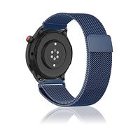 Niboow 22mm Strap for Amazfit Bip Max/Bip 6/Bip 5/GTR 4/GTR 3 Pro/GTR 3/GTR 2 eSIM/GTR 2e, Stainless Steel Metal Watch Band for Amazfit Balance 3/Balance2/Balance/Balance Ultra/Cheetah 2 Ultra-Blue