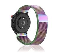 Niboow 22mm Strap for Amazfit Bip Max/Bip 6/Bip 5/GTR 4/GTR 3 Pro/GTR 3/GTR 2 eSIM/GTR 2e, Stainless Steel Metal Watch Band for Amazfit Balance 3/Balance2/Balance/Balance Ultra/Cheetah 2 Ultra-Rainbow