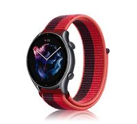 Niboow 22mm Strap for Amazfit T-Rex 3 Pro 48mm/Balance 2/Balance/Bip 6/Bip 5/Cheetah Pro, Men Women Nylon Soft Watch Band for Amazfit GTR 4/GTR 3 Pro/GTR 3/GTR 2e/Stratos 3/Stratos 2 - Purple/Red