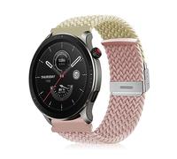 Niboow 22mm Strap for Amazfit T-Rex 3 Pro 48mm/Balance 2/Balance/Bip 6/Bip 5/Cheetah Pro, Sports Elastic Nylon Watch Band for Amazfit GTR 4/GTR 3 Pro/GTR 3/GTR 2e/Stratos 3/Stratos 2 - Pink/Apricot