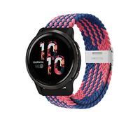 Niboow 22mm Strap for Garmin Venu 3/Venu 2/Vivoactive 4/Forerunner 265/Forerunner 255/Forerunner 255 Music, Elastic Nylon Watch Bands for Huawei Watch GT 4 46mm/Watch 4/Watch 4 Pro - Blue/Pink