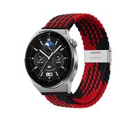 Niboow 22mm Strap for Huawei Watch GT 5 46mm/GT 5 Pro 46mm/GT 4 46mm/GT 3 Pro 46mm/GT 3 46 mm/GT Runner/GT 2 46 mm, Nylon Braided Watch Bands for Huawei Watch 4/Watch 4 Pro/Watch Buds - Black/Red