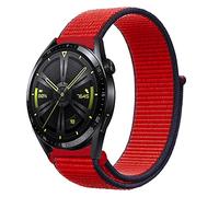 Niboow 22mm Strap for Huawei Watch GT 6/GT 6 Pro/GT 5/GT 5 Pro/GT 4/GT 3/GT 2 Pro (46mm), Nylon Soft Watch Bands for Huawei Watch5/Watch4/Watch3 Pro (46mm)/Watch4 Pro 48mm - Red