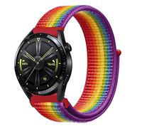Niboow 22mm Strap for Huawei Watch GT 6/GT 6 Pro/GT 5/GT 5 Pro/GT 4/GT 3/GT 2 Pro (46mm), Nylon Soft Watch Bands for Huawei Watch5/Watch4/Watch3 Pro (46mm)/Watch4 Pro 48mm - Rainbow