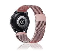 Niboow 22mm Strap for Samsung Galaxy Watch 3 45mm/Galaxy Watch 46mm, Men Women Magnet Stainless Steel Mesh Metal Breathable Watch Bands for Samsung Gear S3 Frontier/Gear S3 Classic/Gear S - Pink