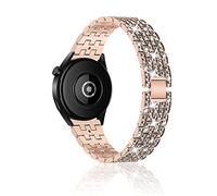 Niboow 22mm Strap for Xiaomi Watch S4/Redmi Watch5 Active/5 Lite/S4 Sport/S1 Pro, Diamond Metal Watch Bands for Huawei Watch 5/Watch4 46mm/4 Pro 48mm/GT 5 Pro/GT 4 46mm/Amazfit Bip 6 - Rose Gold