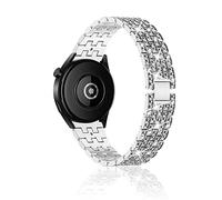 Niboow 22mm Strap for Xiaomi Watch S4/Redmi Watch5 Active/5 Lite/S4 Sport/S1 Pro, Diamond Metal Watch Bands for Huawei Watch 5/Watch4 46mm/4 Pro 48mm/GT 5 Pro/GT 4 46mm/Amazfit Bip 6 - Sliver