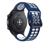 Niboow 22mm Strap for Xiaomi Watch S4/S3 /2 Pro/S1/S1 Active/Mi Watch, Men Women Sport Waterproof Soft Breathable Silicone Watch Bands for Xiaomi Redmi Watch5 Active/Watch5 Lite - Blue/White