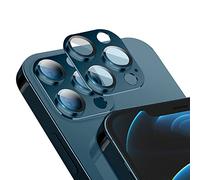 Niboow Camera Lens Protectors for iPhone 12 Pro, Aluminum Alloy 9H Tempered Glass Anti Scratch Camera Cover, HD Full Cover Camera Lens Protector Film for iPhone 12 Pro - Blue