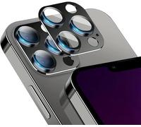 Niboow Camera Lens Protectors for iPhone 13 Pro / 13 Pro Max, Aluminum Alloy 9H Tempered Glass Anti Scratch Camera Cover, HD Full Cover Camera Lens Protector Film for iPhone 13 Pro / 13 Pro Max-Black