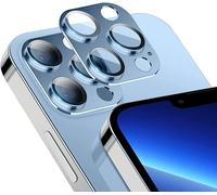 Niboow Camera Lens Protectors for iPhone 13 Pro / 13 Pro Max, Aluminum Alloy 9H Tempered Glass Anti Scratch Camera Cover, HD Full Cover Camera Lens Protector Film for iPhone 13 Pro / 13 Pro Max-Blue