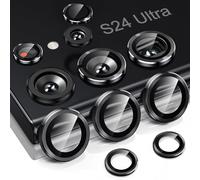 Niboow Camera Lens Protectors for Samsung Galaxy S24 Ultra 5G, Aluminum Alloy Tempered Glass Anti Scratch Camera Cover, Independent Lens Protectors Film for Samsung Galaxy S24 Ultra 5G - Black