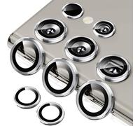 Niboow Camera Lens Protectors for Samsung Galaxy S24 Ultra 5G, Aluminum Alloy Tempered Glass Anti Scratch Camera Cover, Independent Lens Protectors Film for Samsung Galaxy S24 Ultra 5G - Silver