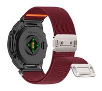 Niboow QuickFit 20mm Nylon Watch Strap for Garmin Fenix 8 43mm/Fenix 7S Pro Solar/Fenix 7S/ Fenix 6S/Fenix 6S Pro/Fenix 5S, Magnetic Elastic Buckle Replacement Bands for Garmin Descent Mk3S - Red