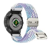 Niboow QuickFit 20mm Nylon Watch Strap for Garmin Fenix 8 43mm/Fenix 7S Pro Solar/Fenix 7S/ Fenix 6S/Fenix 6S Pro/Fenix 5S, Sport Elastic Replacement Band for Garmin Descent Mk3S/Mk3Si - Blue/White
