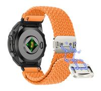 Niboow QuickFit 22mm Nylon Watch Strap for Garmin Fenix 8/Fenix E 47mm/Fenix 7 Pro/Fenix 7/Fenix 6/Fenix 6 Pro, Sport Elastic Replacement Band for Garmin Descent G2/Tactix 8 47mm - Orange
