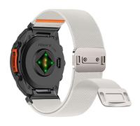 Niboow QuickFit 22mm Nylon Watch Strap for Garmin Fenix 8/Fenix E 47mm/Fenix 7 Pro/Fenix 7/Fenix 6/Fenix 6 Pro, Magnetic Elastic Buckle Replacement Bands for Garmin Descent G2/Tactix 8 47mm-White
