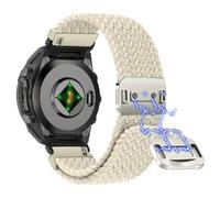 Niboow QuickFit 22mm Nylon Watch Strap for Garmin Fenix 8/Fenix E 47mm/Fenix 7 Pro/Fenix 7/Fenix 6/Fenix 6 Pro, Sport Elastic Replacement Band for Garmin Descent G2/Tactix 8 47mm - White