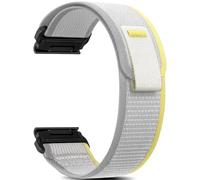Niboow QuickFit 22mm Strap for Garmin Fenix 8 47mm/Fenix E 47mm/Fenix 7 Pro Solar/Fenix 7/Epix 2 Pro 47mm, Elastic Nylon Replacement Watch Band for Garmin Fenix 6 GPS/Fenix 6 Pro GPS/Fenix 5 - White