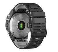 Niboow QuickFit 22mm Strap for Garmin Fenix 8 47mm/Fenix E 47mm/Fenix 7 Pro Solar/Fenix 7/Epix 2 Pro 47mm, Sport Soft Silicone Watch Bands for Garmin Fenix 6 GPS/Fenix 6 Pro GPS/Fenix 5 - Black/Grey