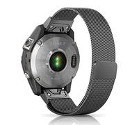 Niboow QuickFit 22mm Strap for Garmin Fenix 8 47mm/Fenix E 47mm/Fenix 7 Pro Solar/Fenix 7/Epix 2 Pro 47mm, Men Women Metal Watch Bands for Garmin Fenix 6 GPS/Fenix 6 Pro GPS/Fenix 5 Plus - Black